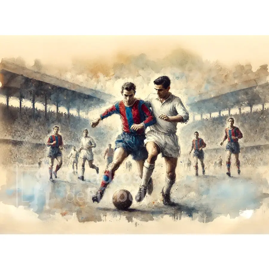 Ilustración de fútbol retro | cuadrosdefutbol.com
