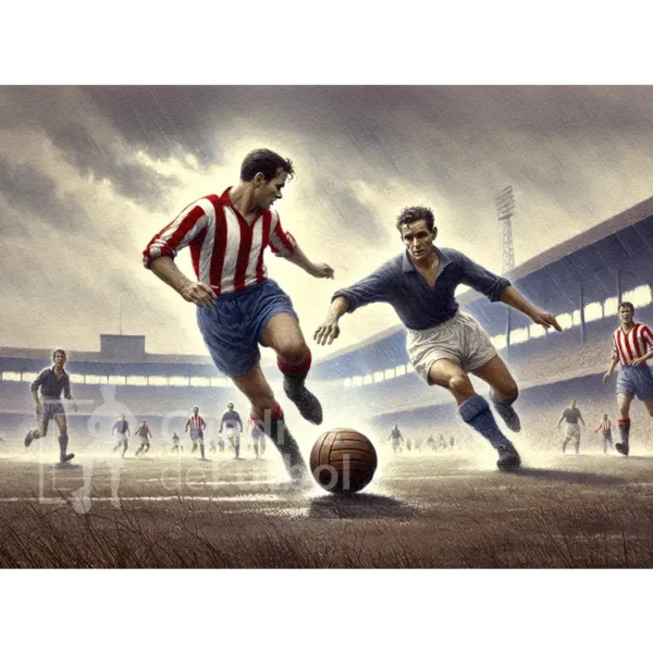 Imagen retro del derbi asturiano Oviedo Sporting | Cuadros de Fútbol